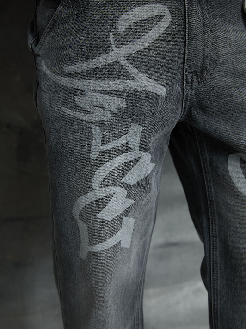 Ettore Lichtgrijze Flare Jeans