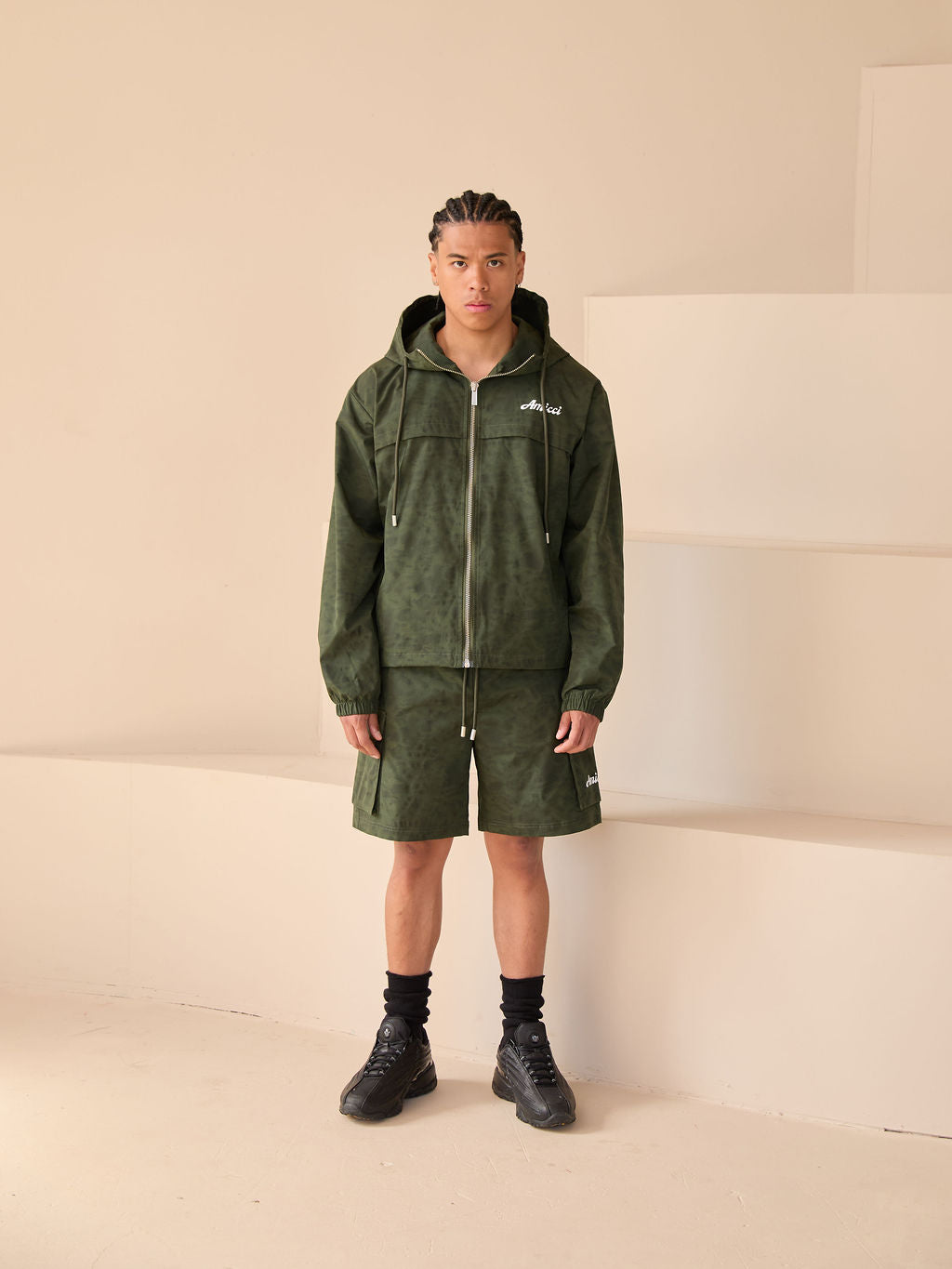 Almeria patroon shorts groen