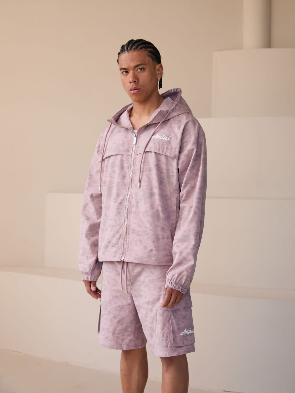 Almeria Patroon Windbreaker Jas Roze