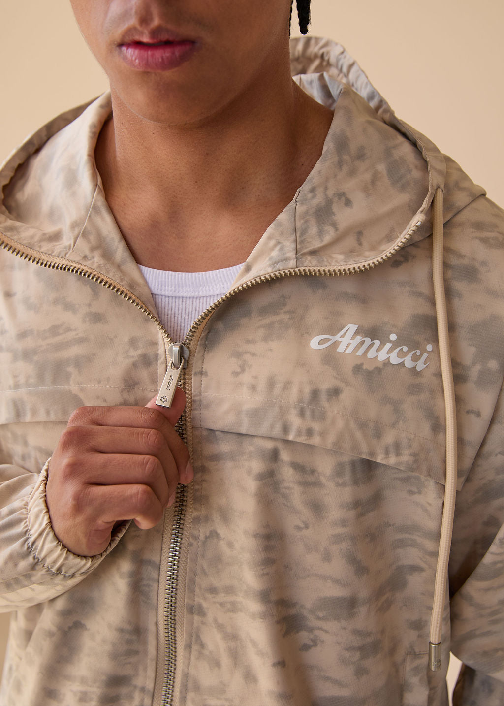 Almeria Patroon Windbreaker Jas Beige