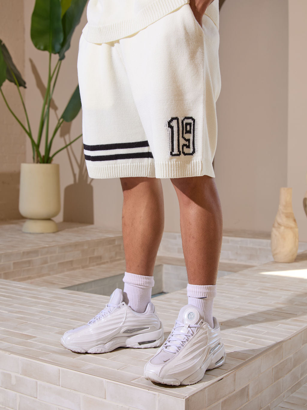 Pantalones Cortos de Punto Nantes Blancos