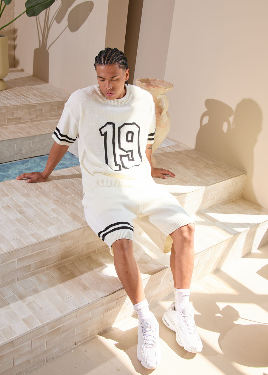 Camiseta de punto Nantes blanca