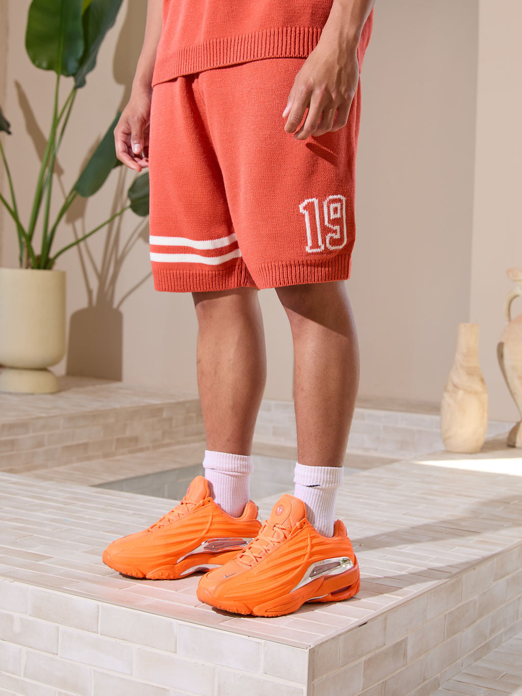 Pantalones Cortos de Punto Nantes Naranja