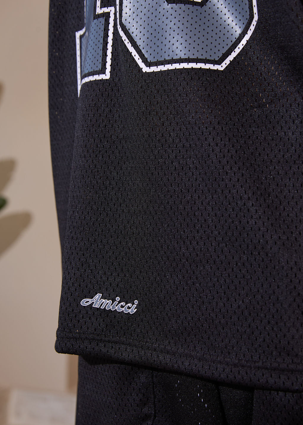 Camiseta de malla Macizo negra