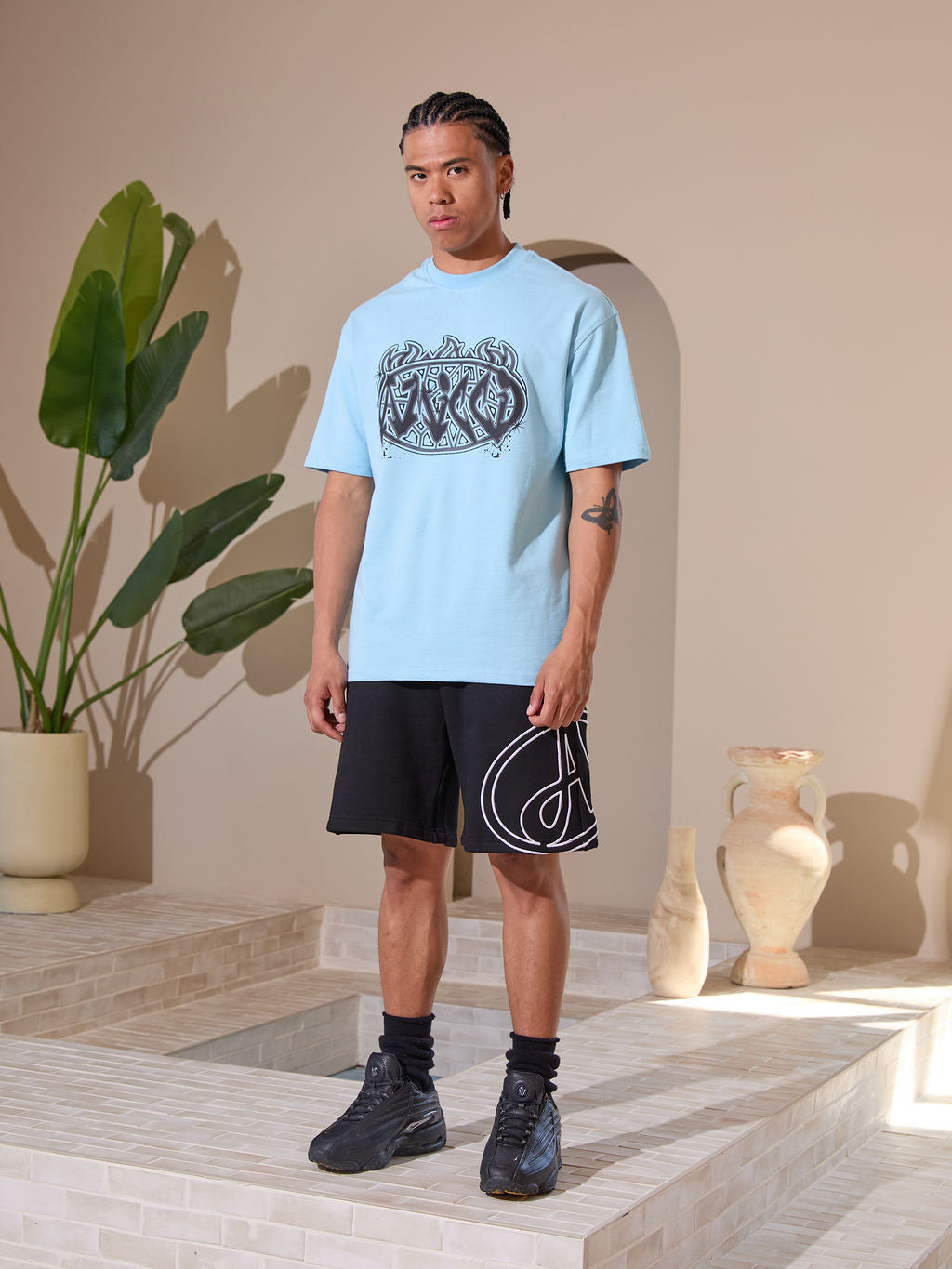 Camiseta gráfica Vallea azul