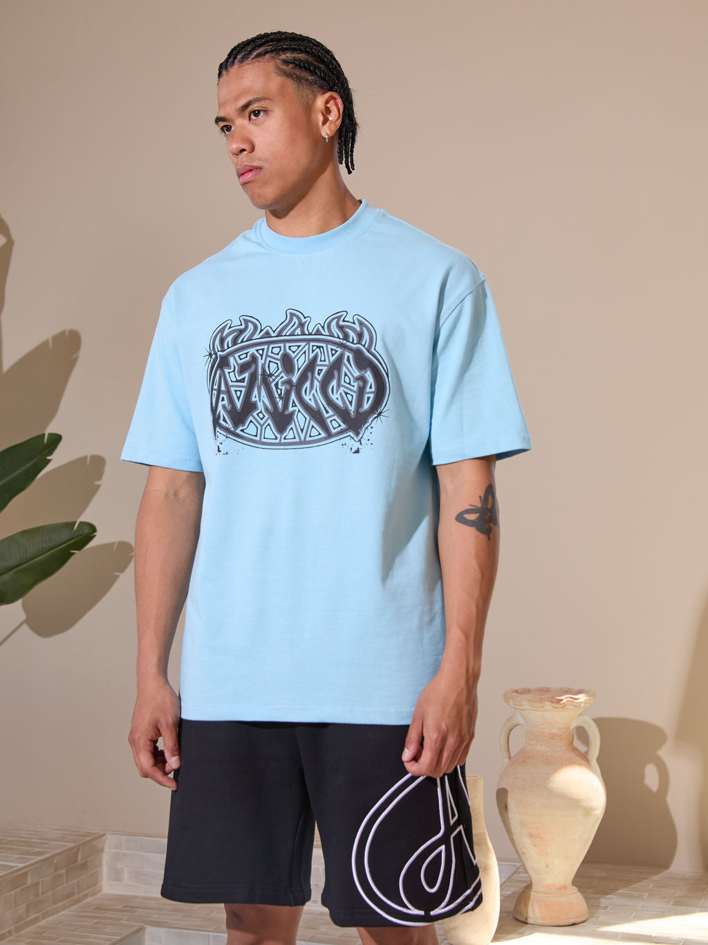 Camiseta gráfica Vallea azul
