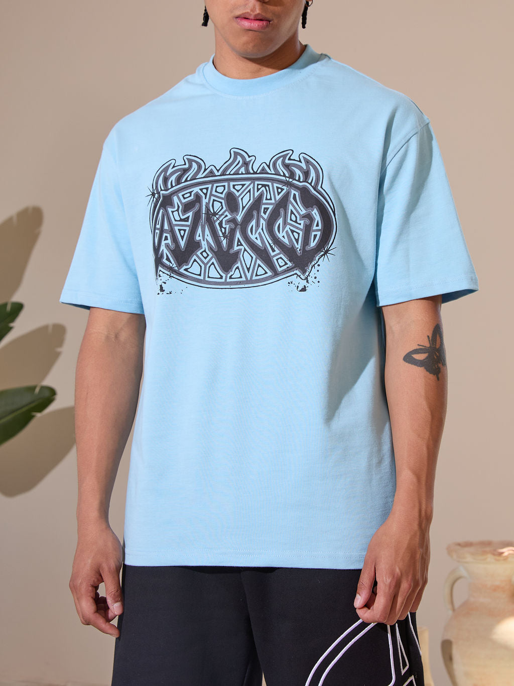 Camiseta gráfica Vallea azul