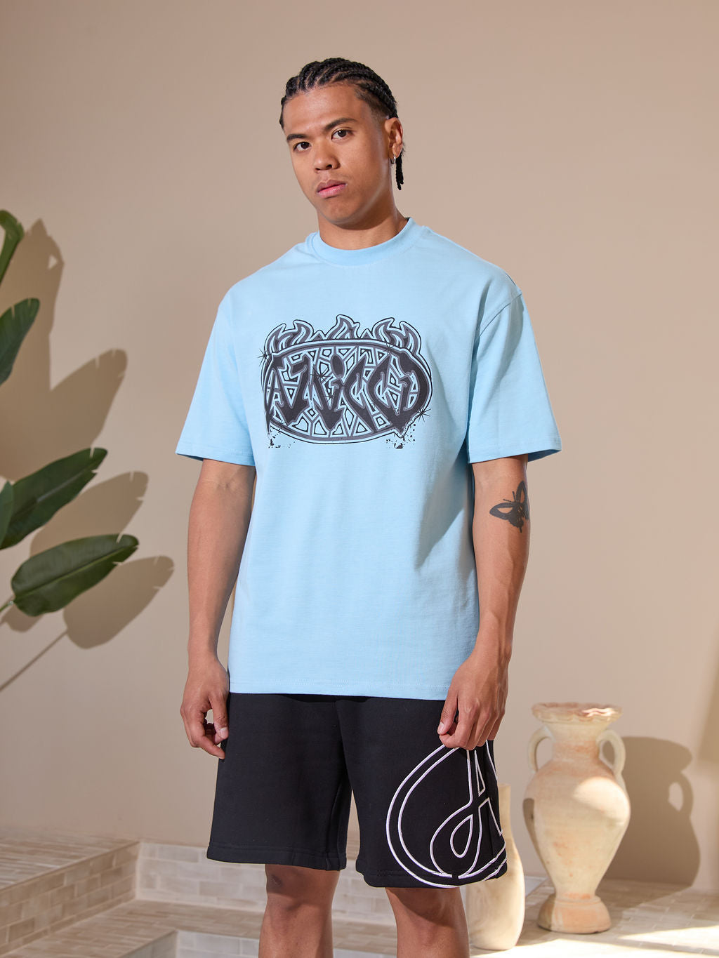 Camiseta gráfica Vallea azul