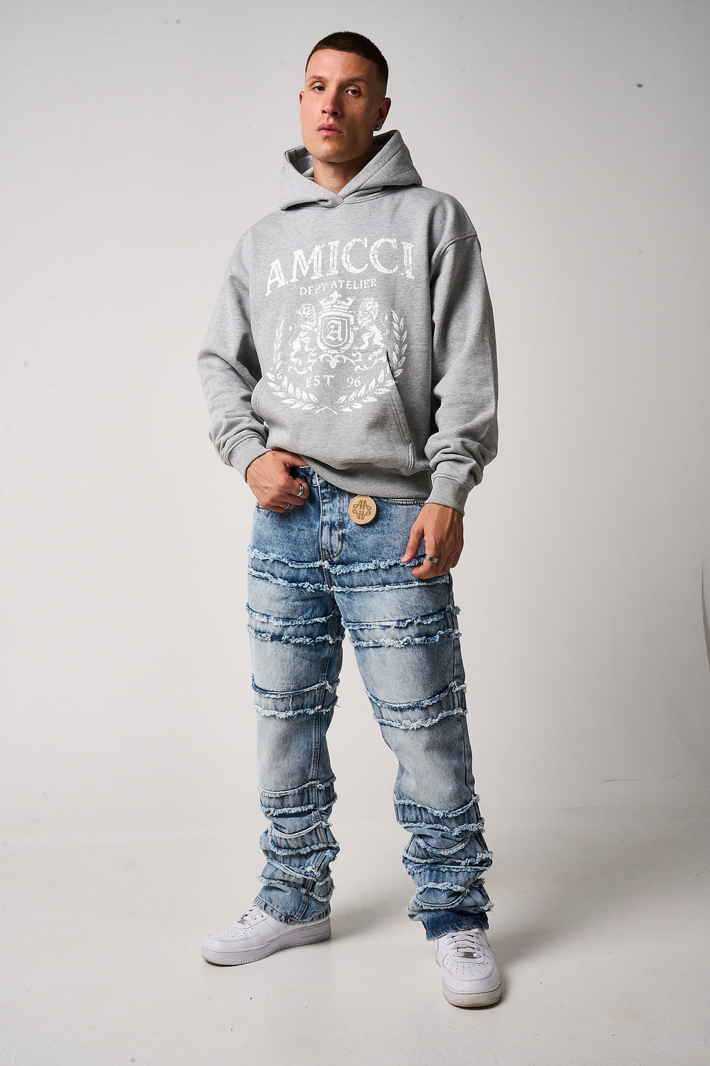 Caspian Stacked Jean Blue