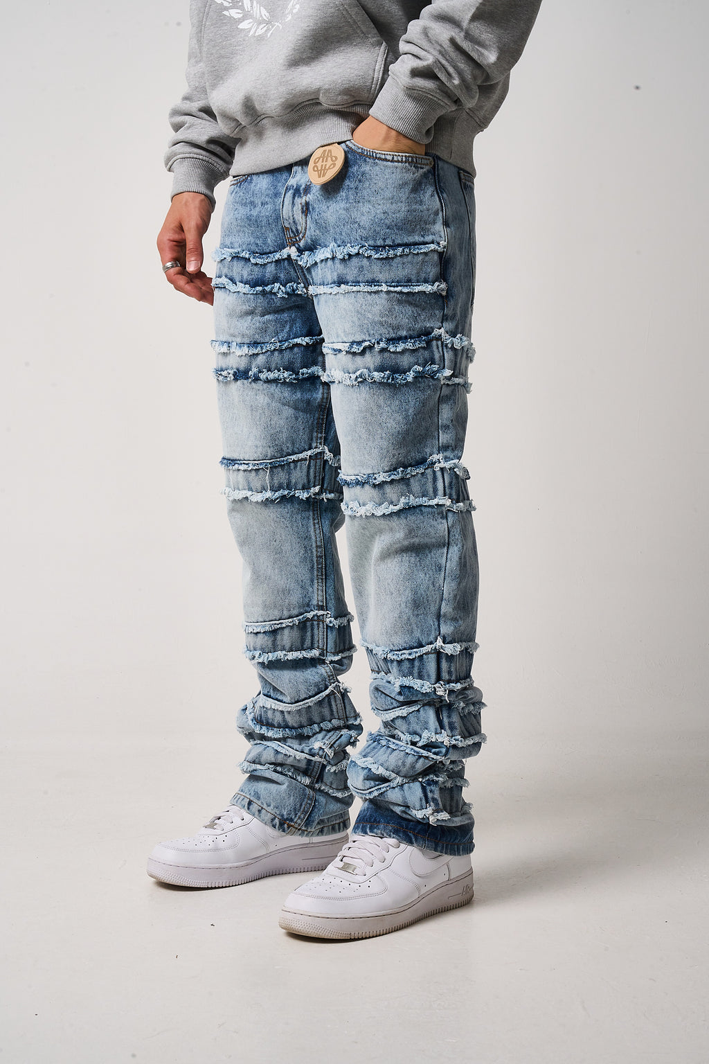 Caspian Stacked Jean Blue