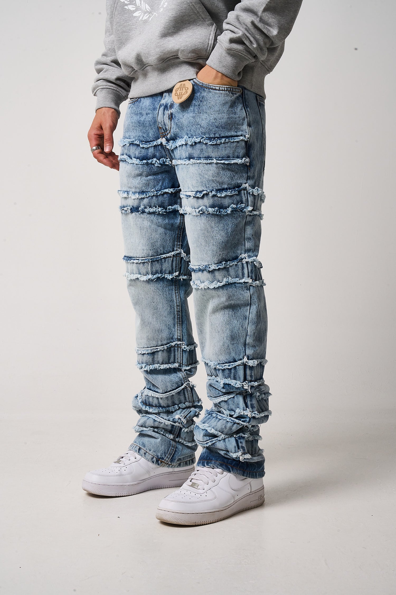 Caspian Stacked Jean Blue