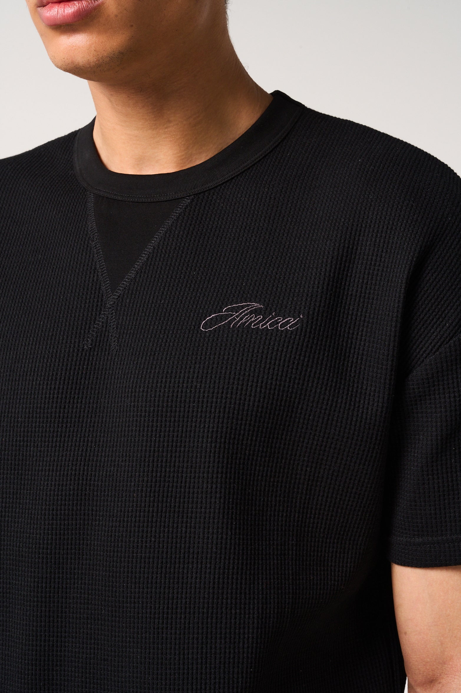 Tempest Waffle Knit T-Shirt Black