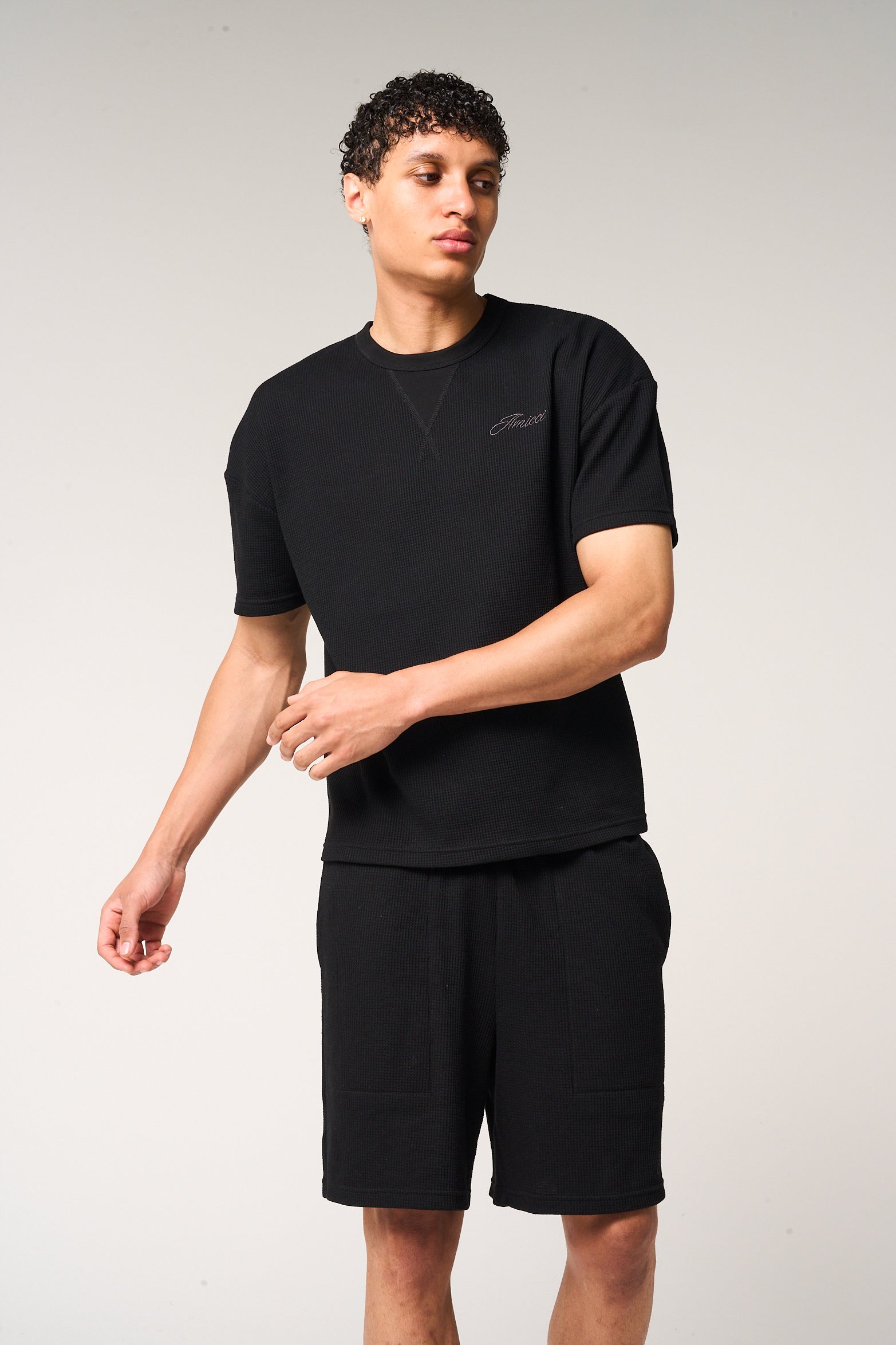 Tempest Waffle Knit Shorts Black