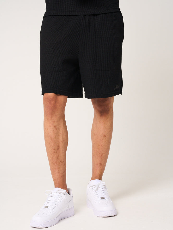 Tempest Waffle Knit Shorts Black