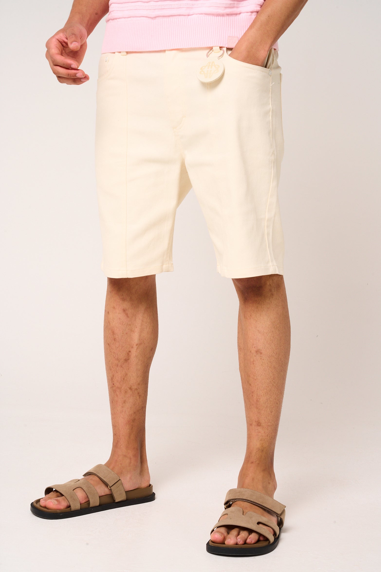 Sarito Cotton Twill Shorts Cream
