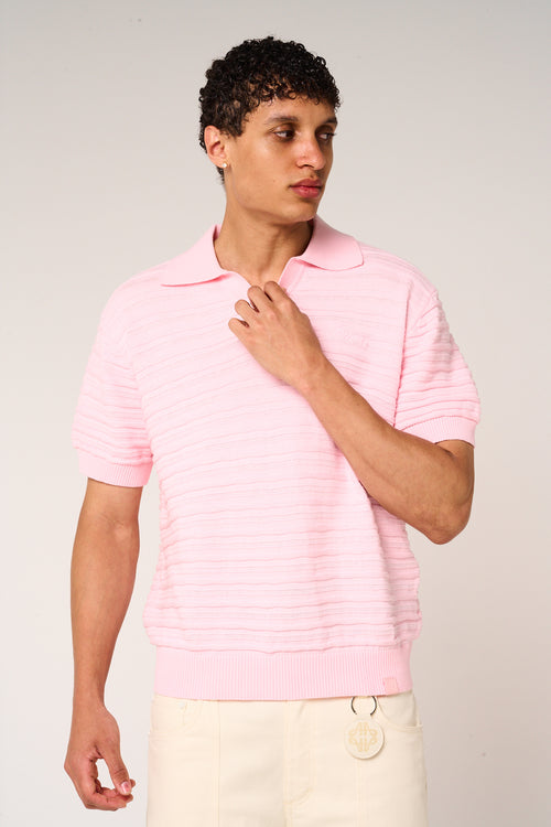 Dune Knitted Polo Pink