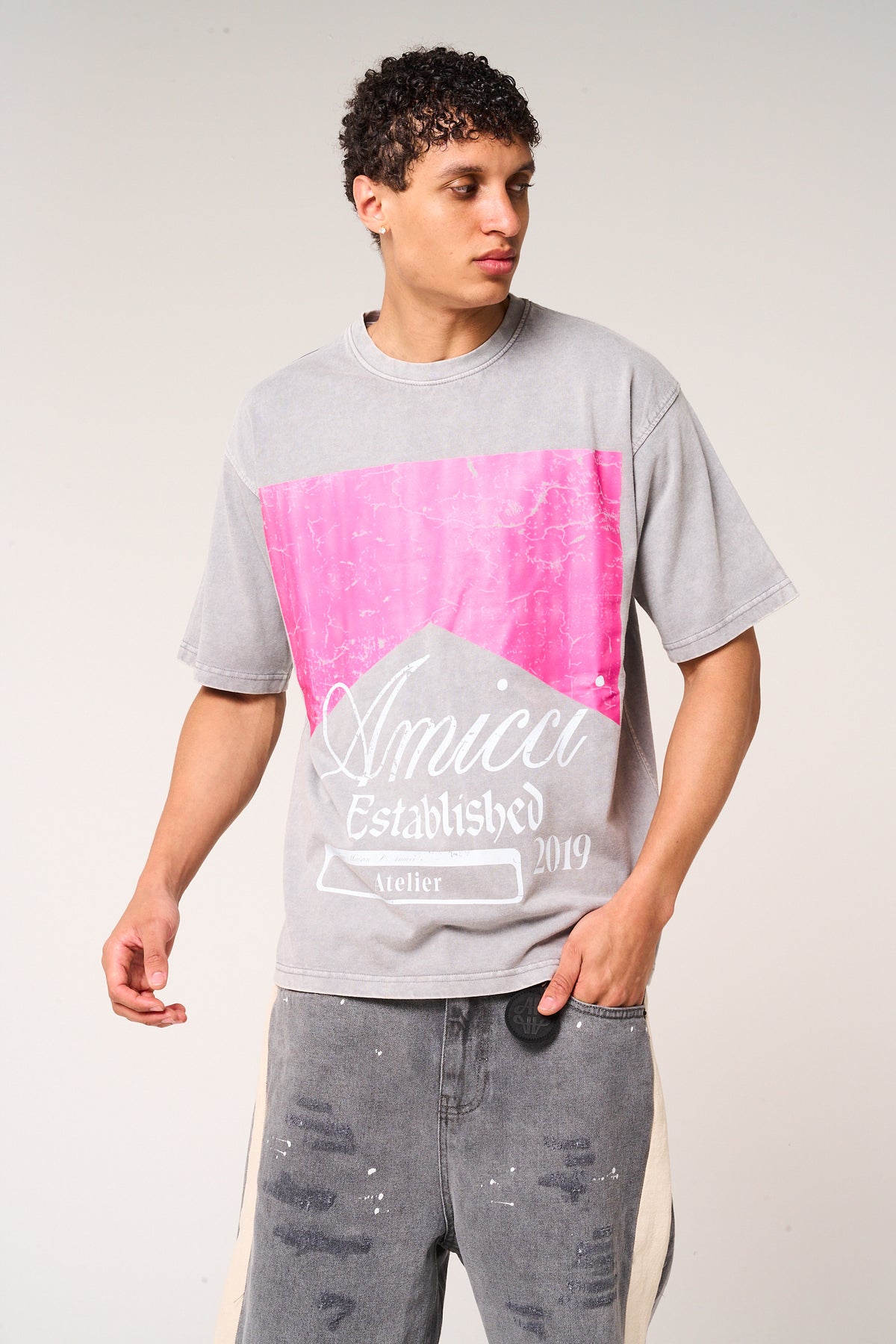 Rimini Graphic T Shirt Grey