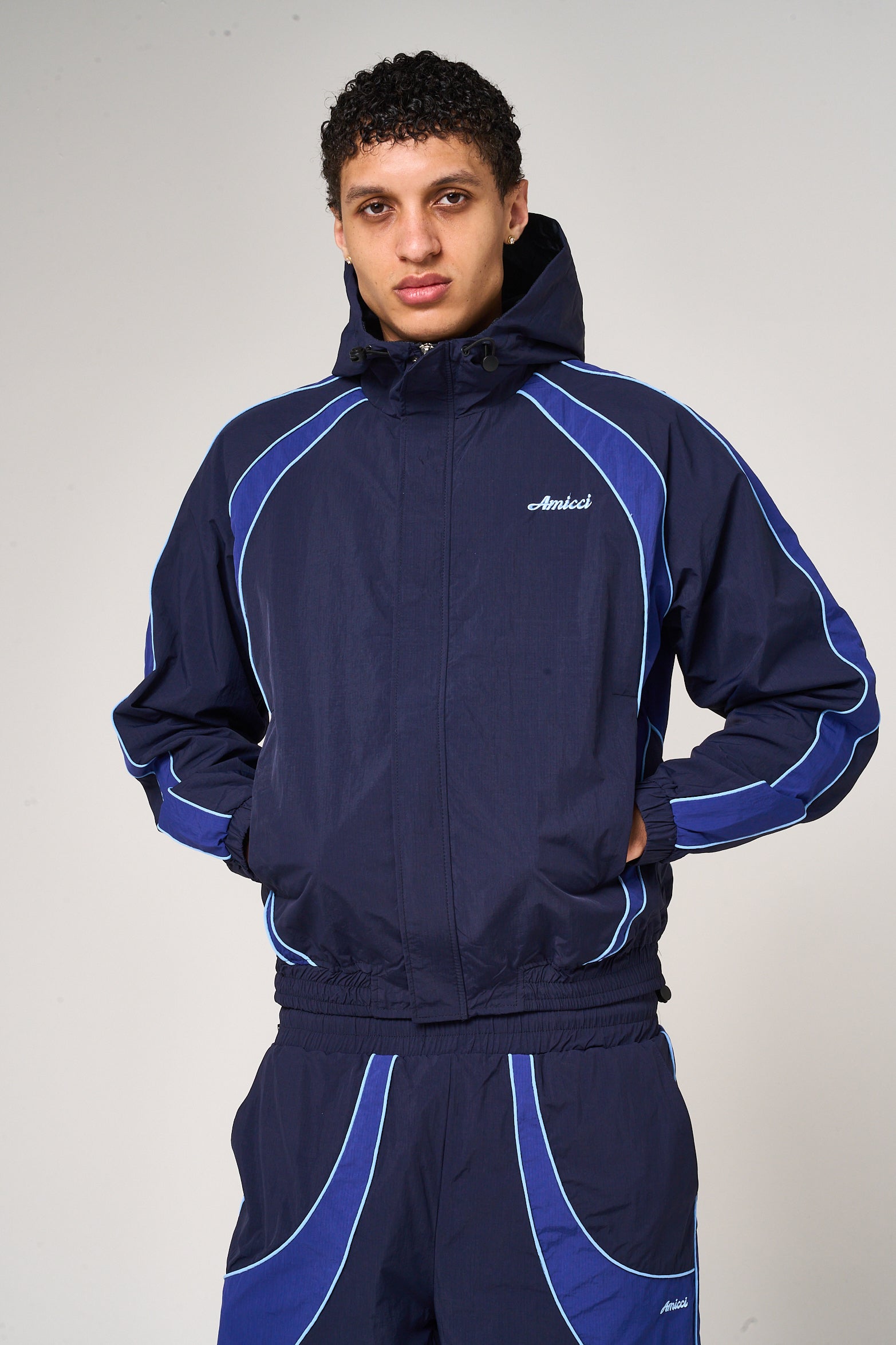 Placido Navy Shell Windbreaker