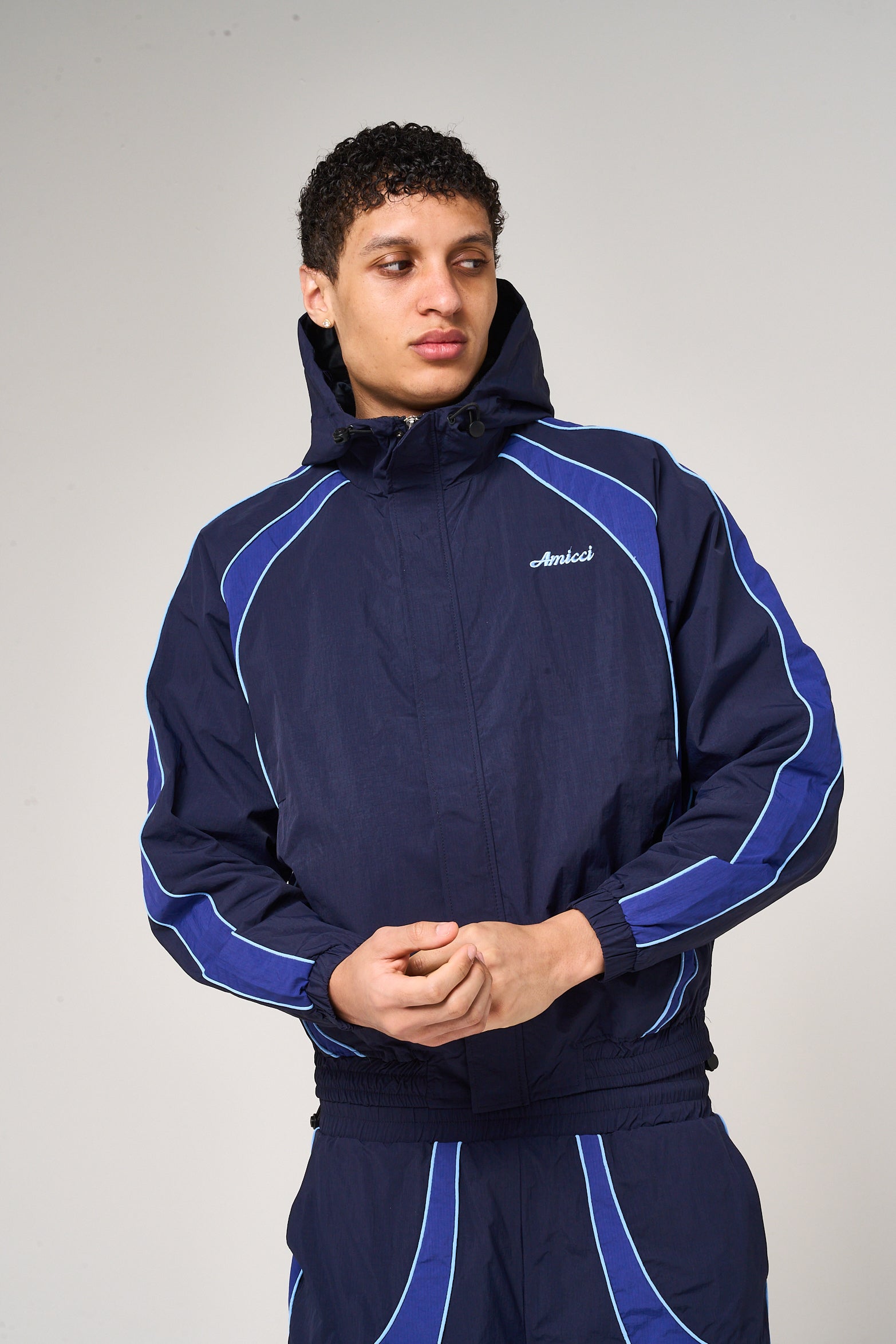 Placido Navy Shell Windbreaker