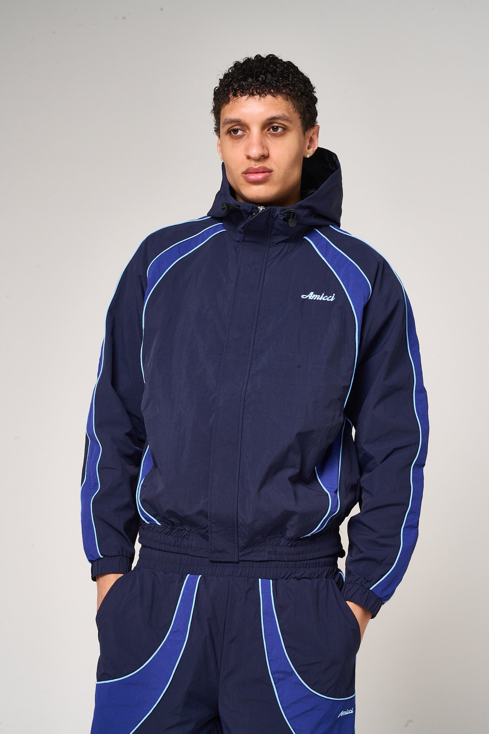 Placido Navy Shell Windbreaker