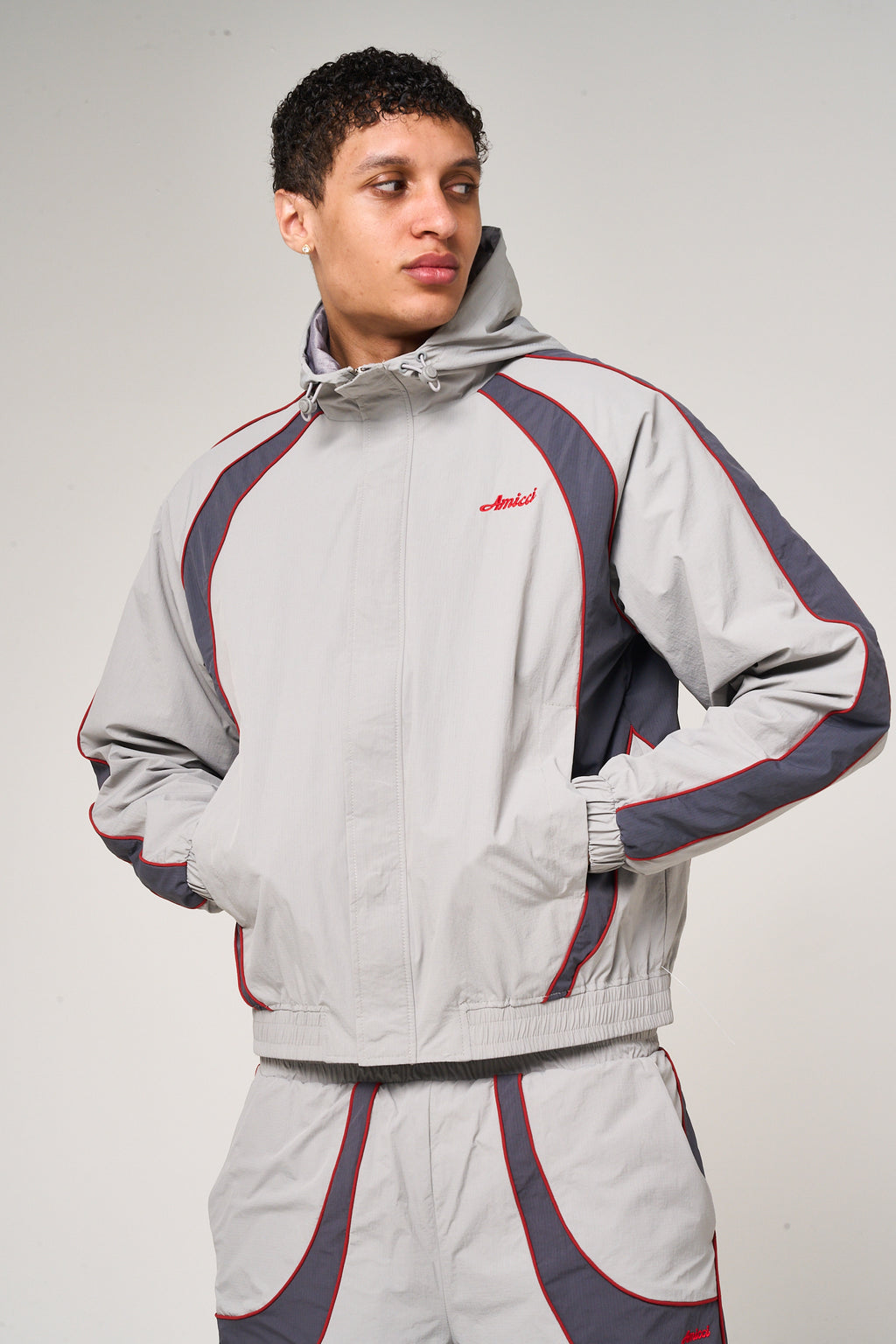 Placido Grey Shell Windbreaker – Amicci