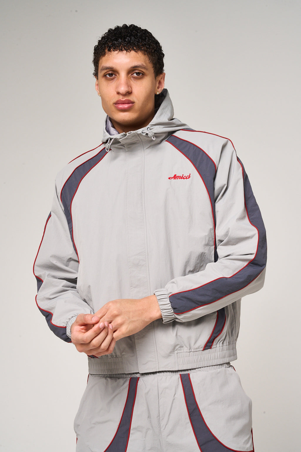 Placido Grey Shell Windbreaker – Amicci