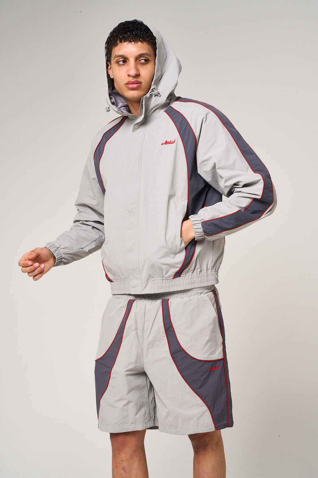 Shell Windbreakert Placido Grey Shell Windbreaker – Amicci