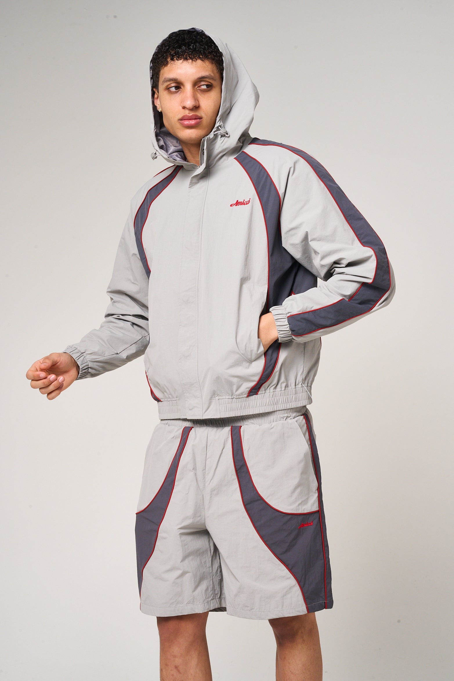 Placido Grey Shell Windbreaker
