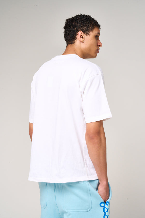 Rachid Logo Print T Shirt Blue