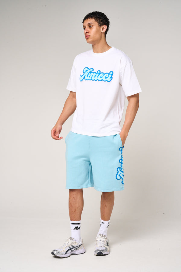 Rachid Logo Print T Shirt Blue