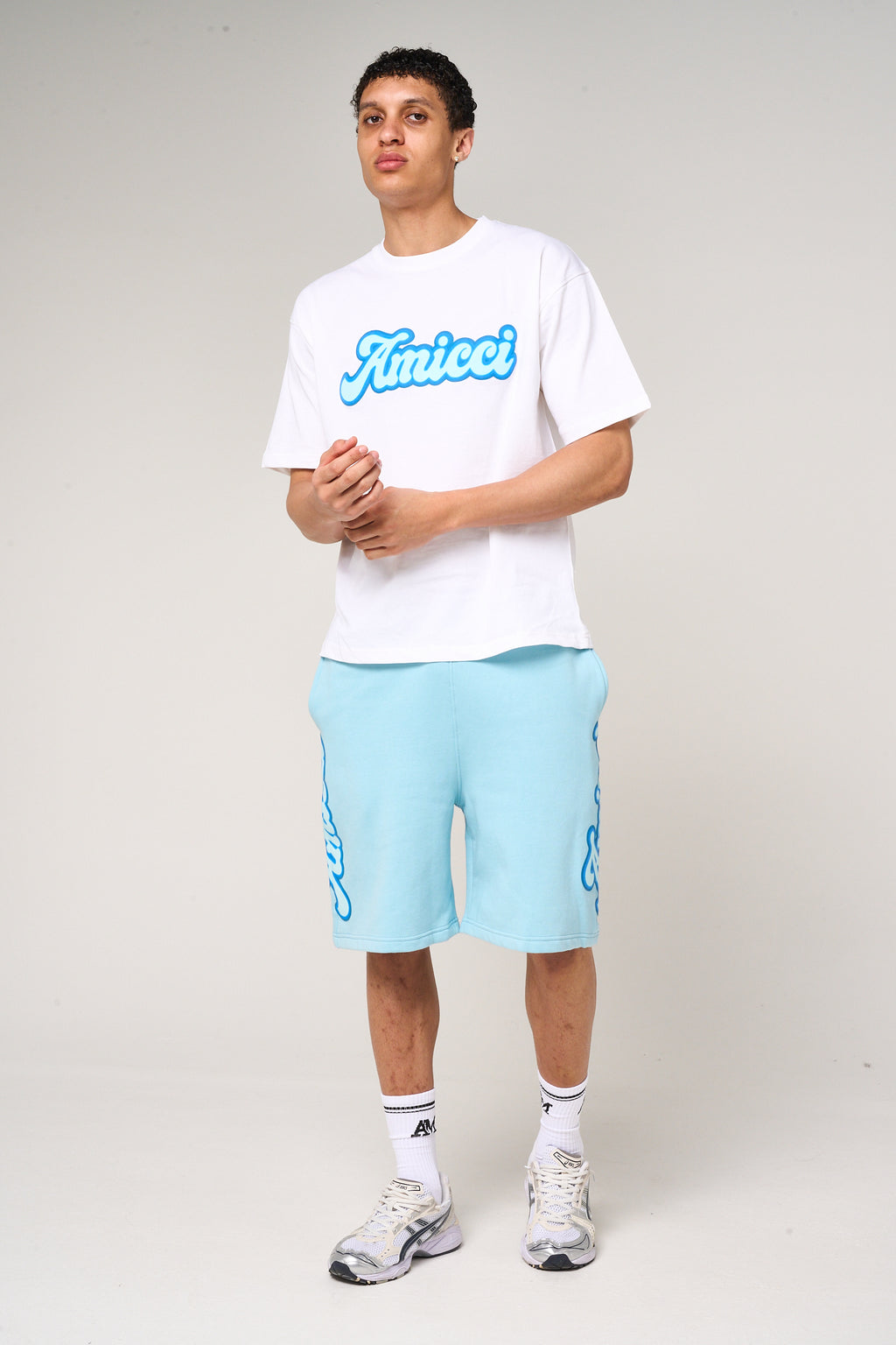 Rachid Puff Print Shorts Blue