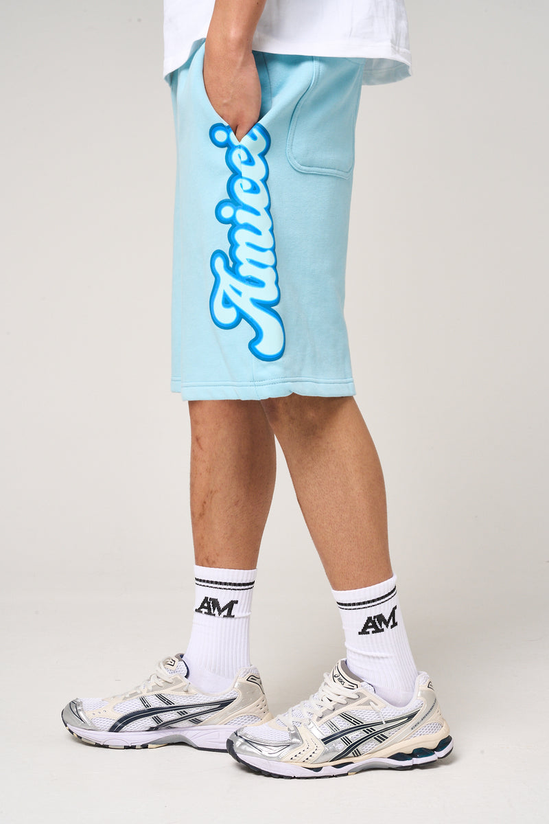 Rachid Puff Print Shorts Blue