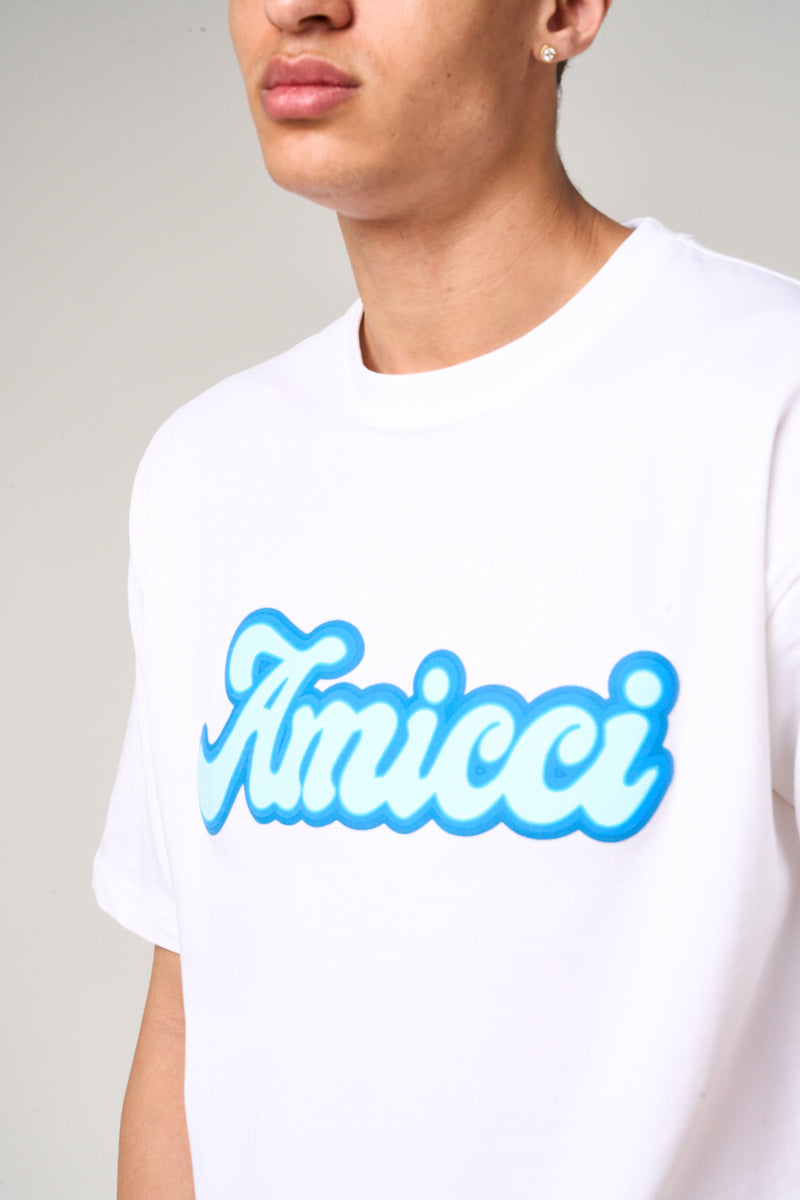 Rachid Logo Print T Shirt Blue
