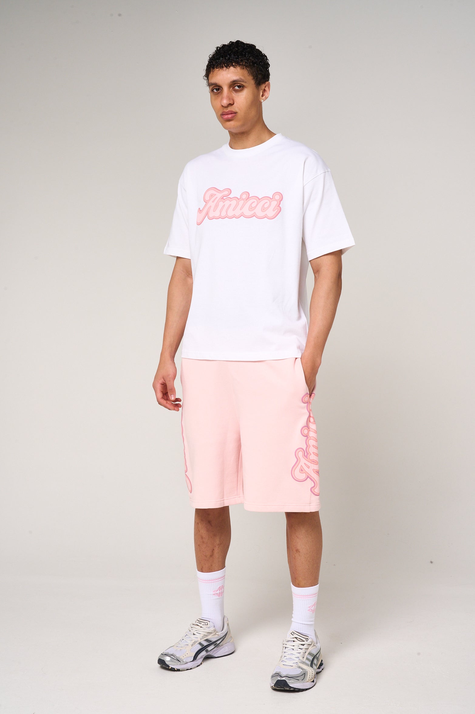 Rachid Logo Printed T Shirt Pink