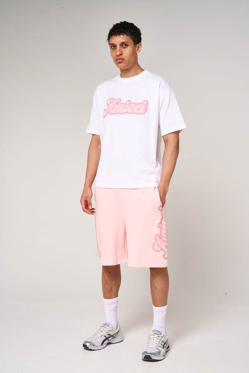 Rachid Logo Printed T Shirt Pink