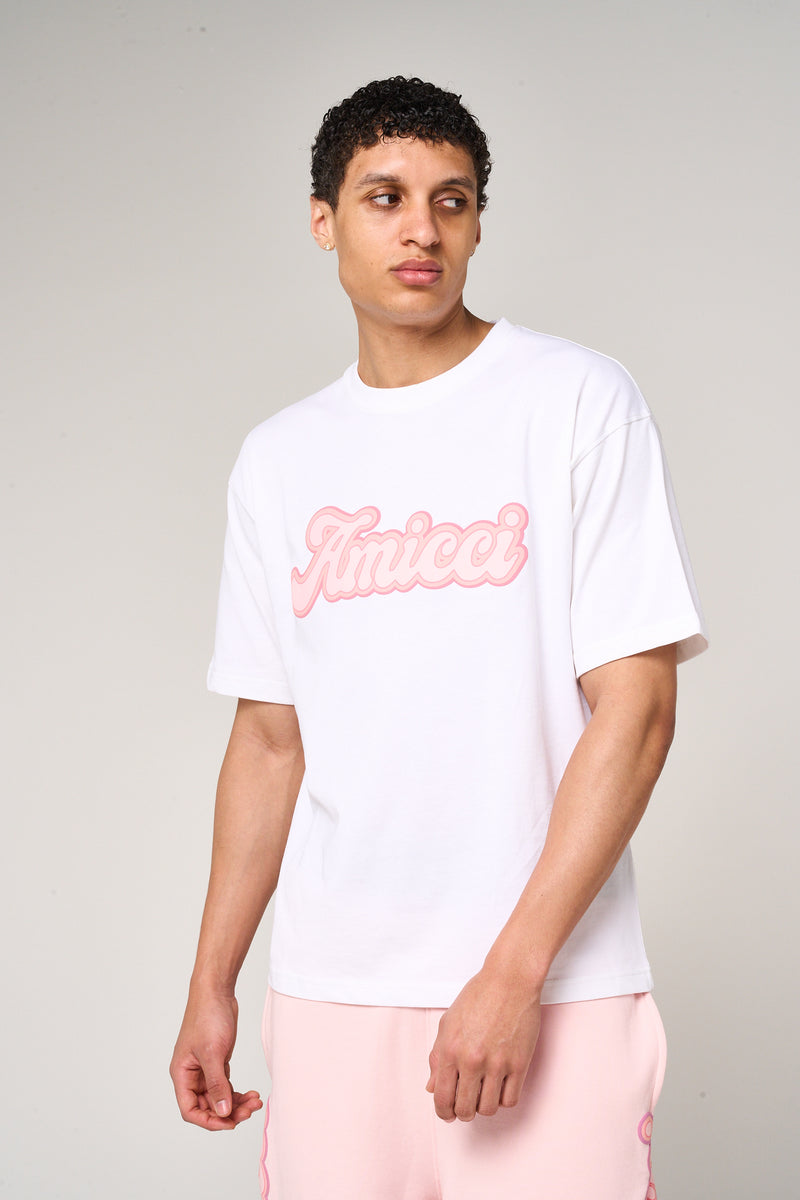 Rachid Logo Printed T Shirt Pink