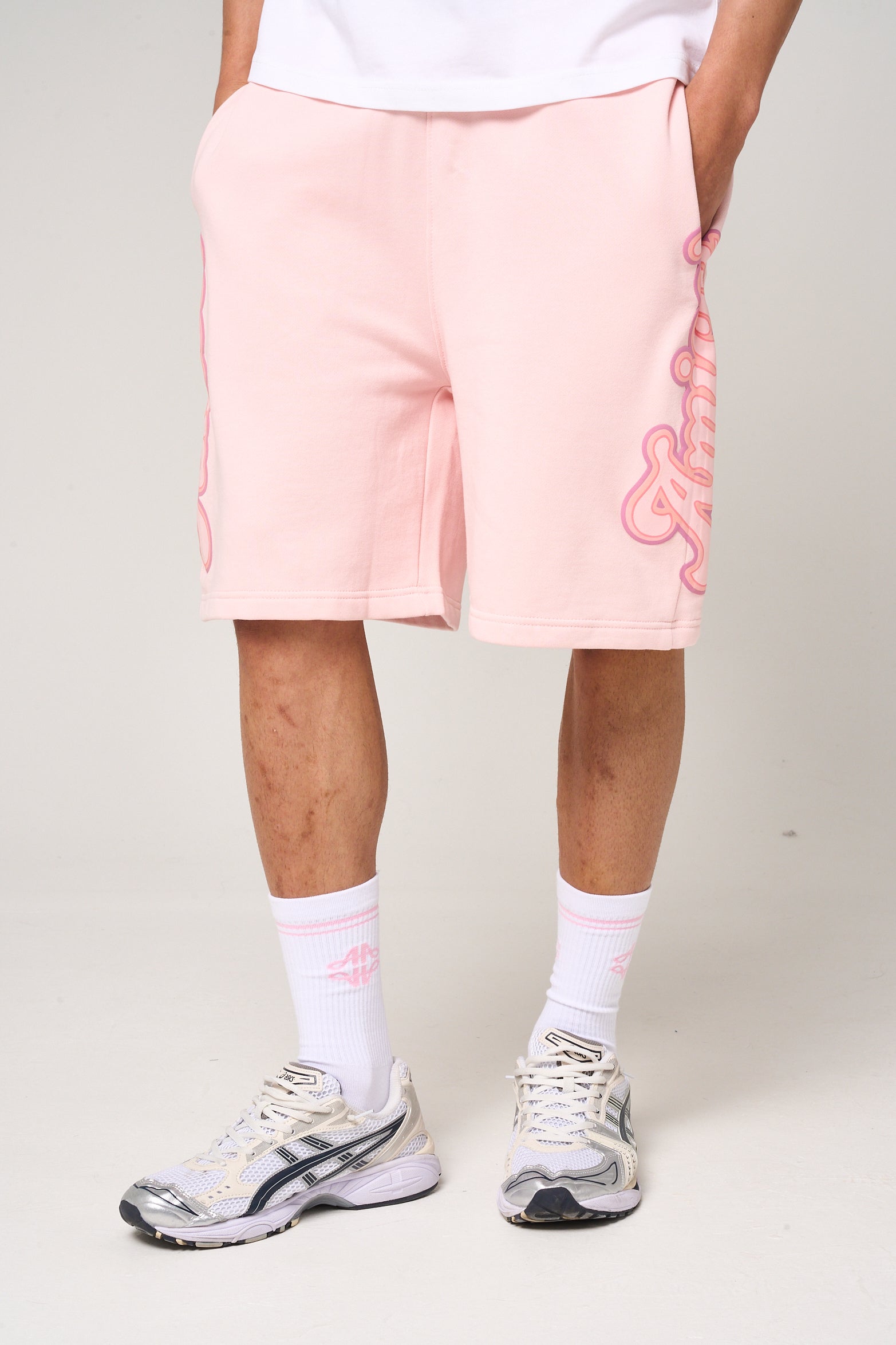 Rachid Puff Print Shorts Pink – Amicci