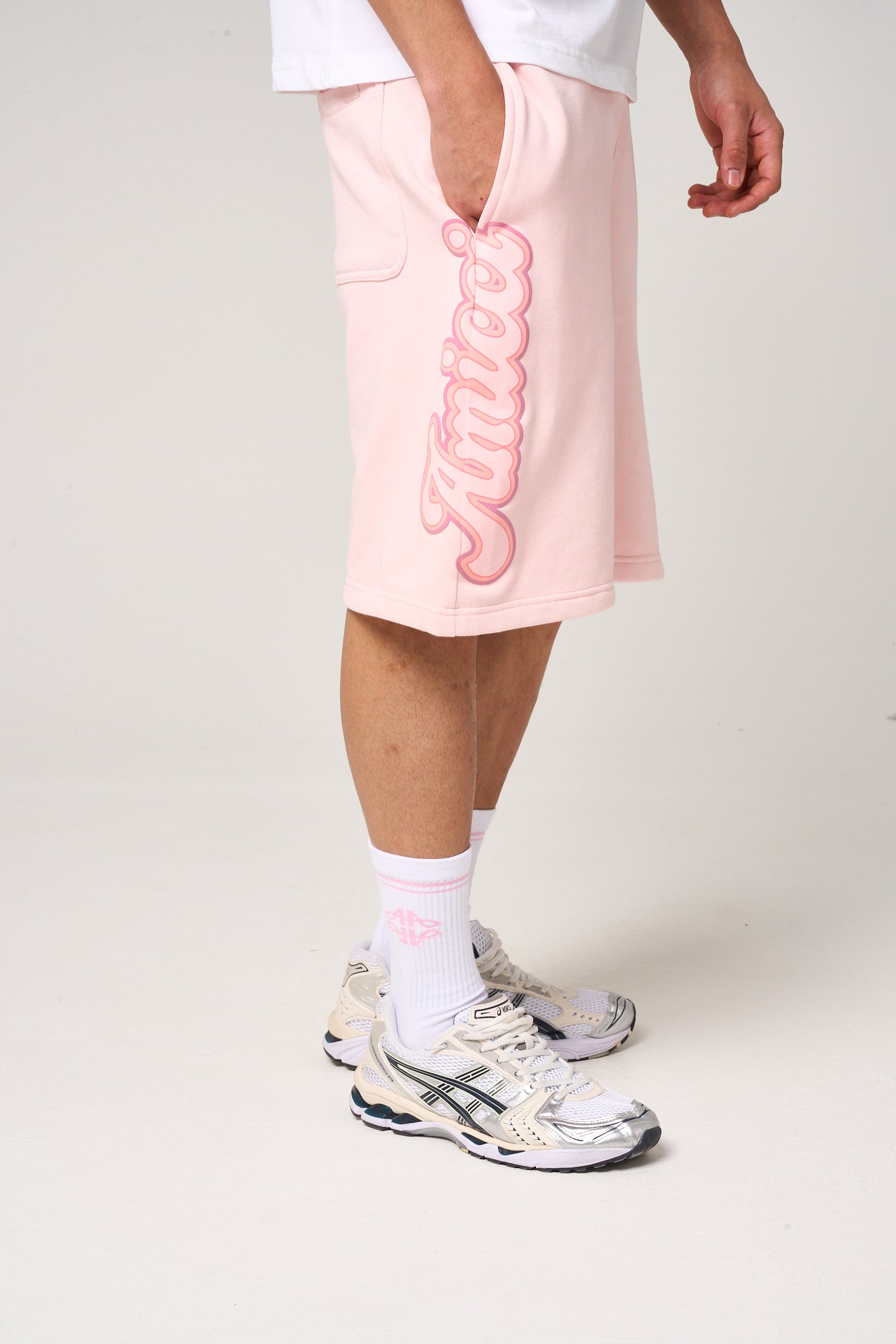 Rachid Puff Print Shorts Pink – Amicci