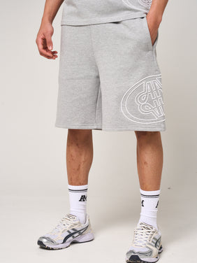 Fares Logo Embroidery Shorts Grey