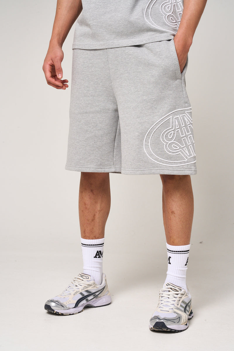 Fares Logo Embroidery Shorts Grey