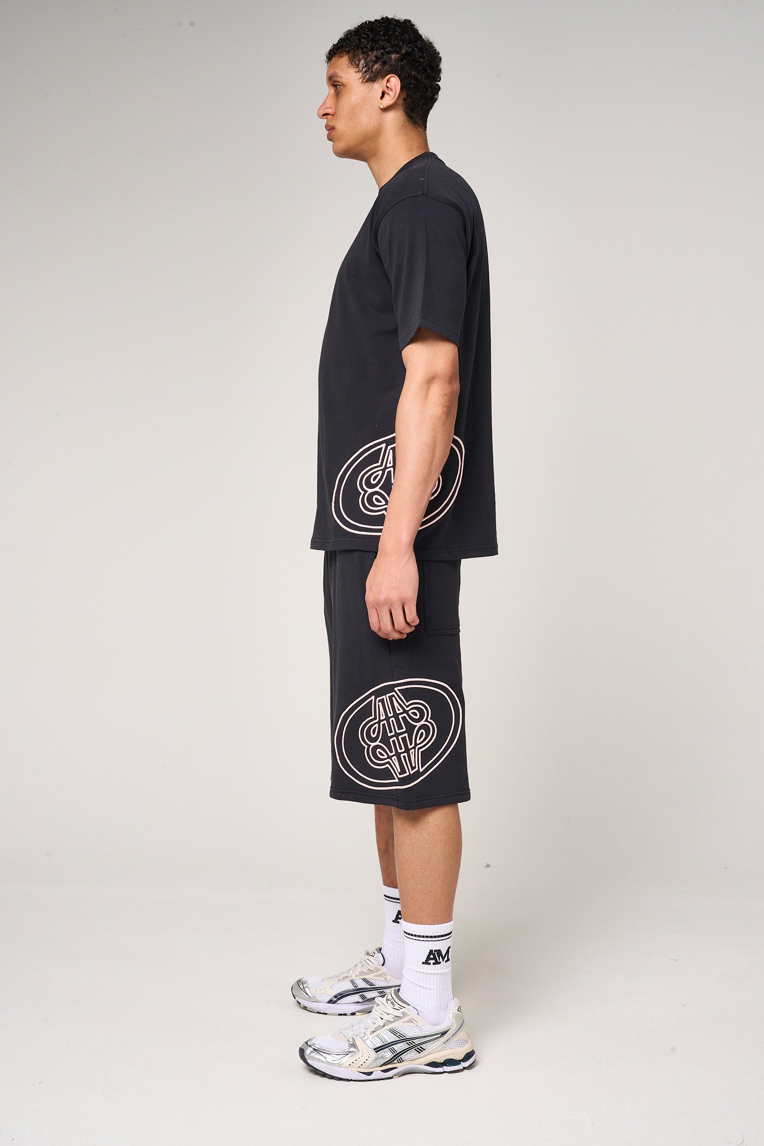 Fares Logo Embroidery T Shirt Black
