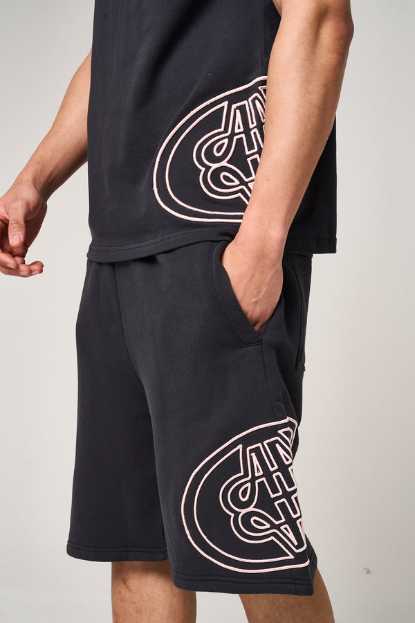 Fares Logo Embroidery T Shirt Black