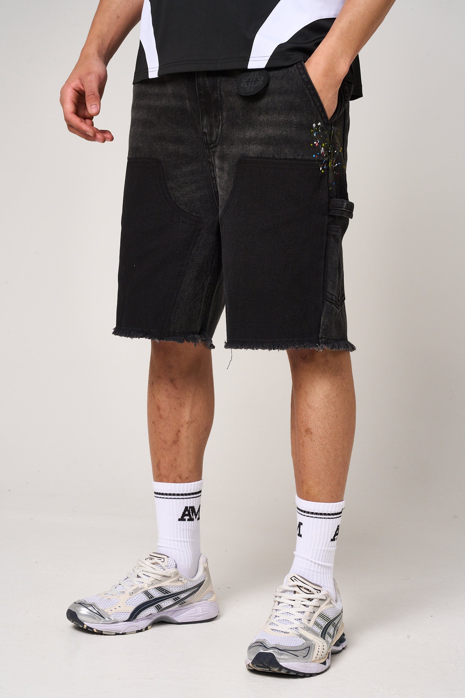 パンツ Sassari Frayed Blue Denim Shorts Sassari Frayed Blue Denim Shorts – Amicci