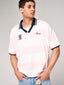 Avendia Striped Knitted Polo Pink