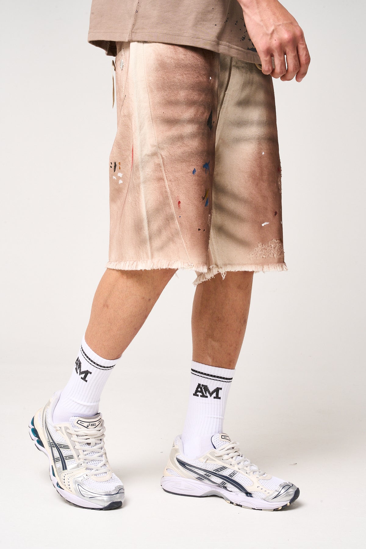 Abasalo Beige Denim Shorts