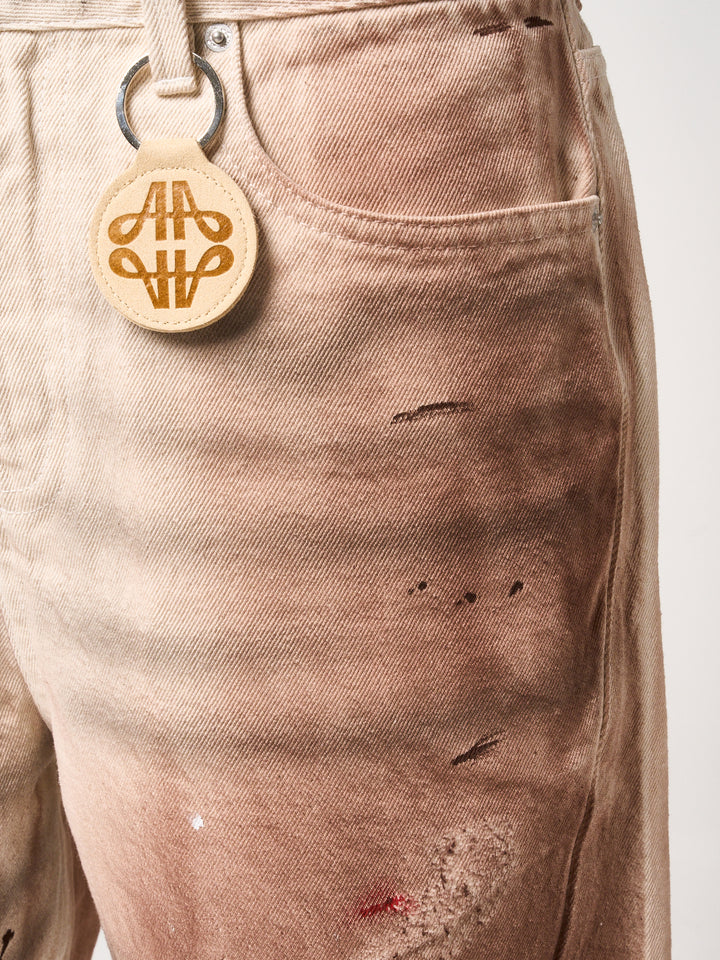 Abasalo Beige Denim Shorts