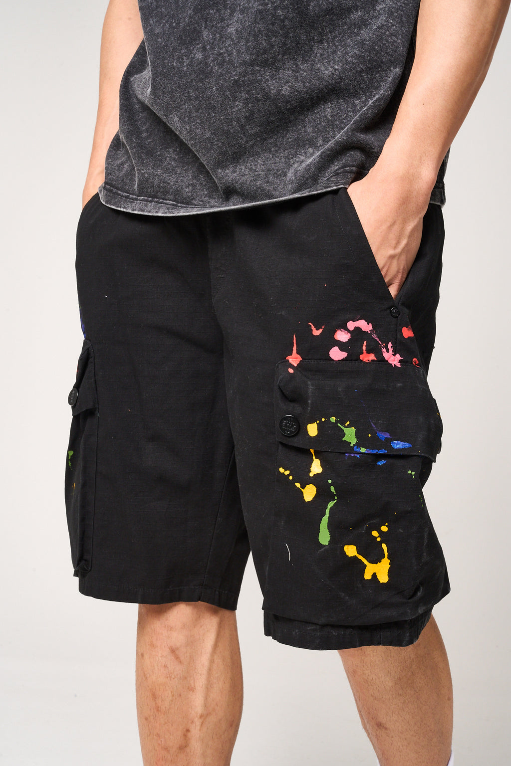 Colonel Camo Cargo Shorts Black