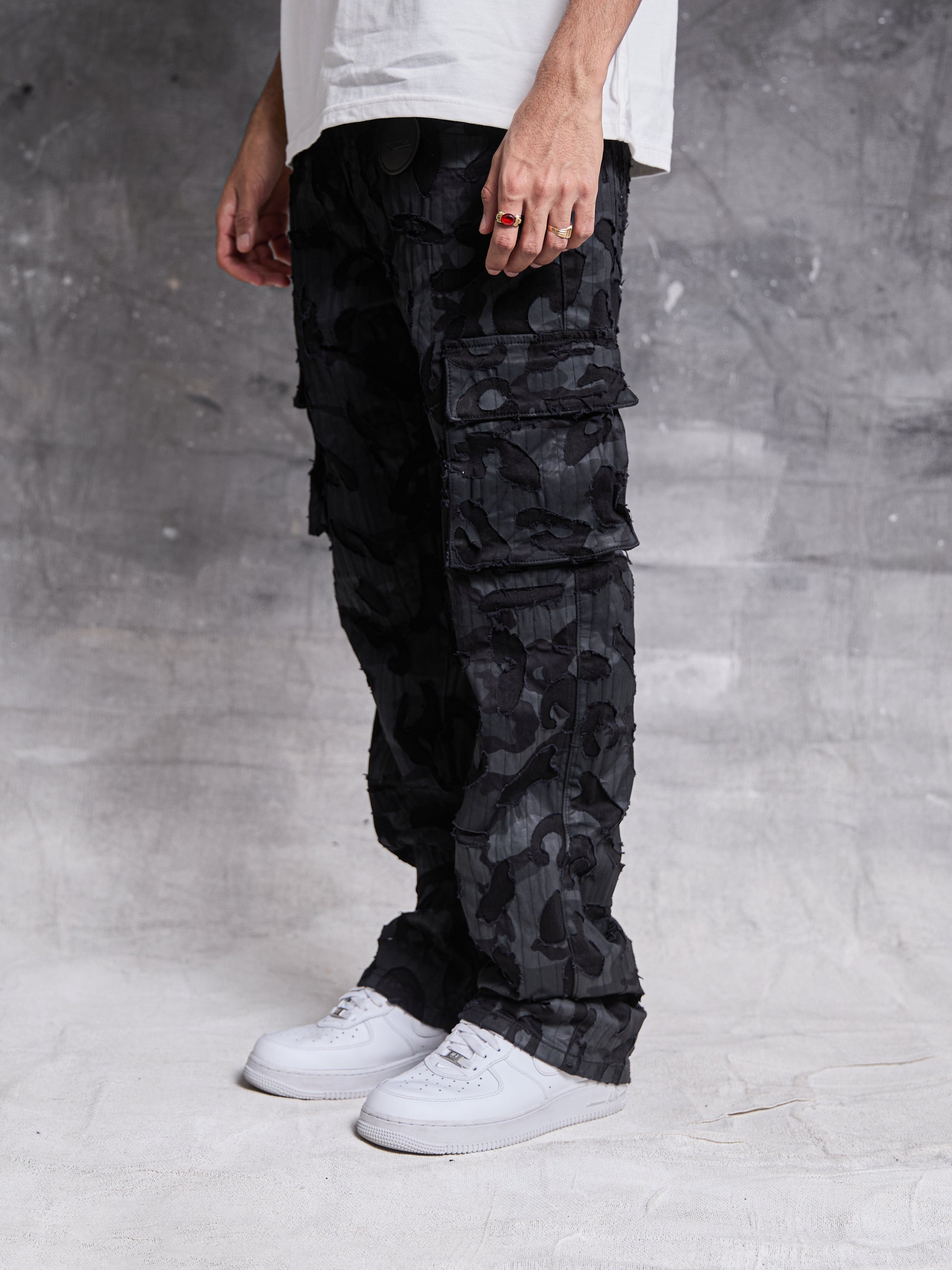 Jeans de mezclilla negra Geragio