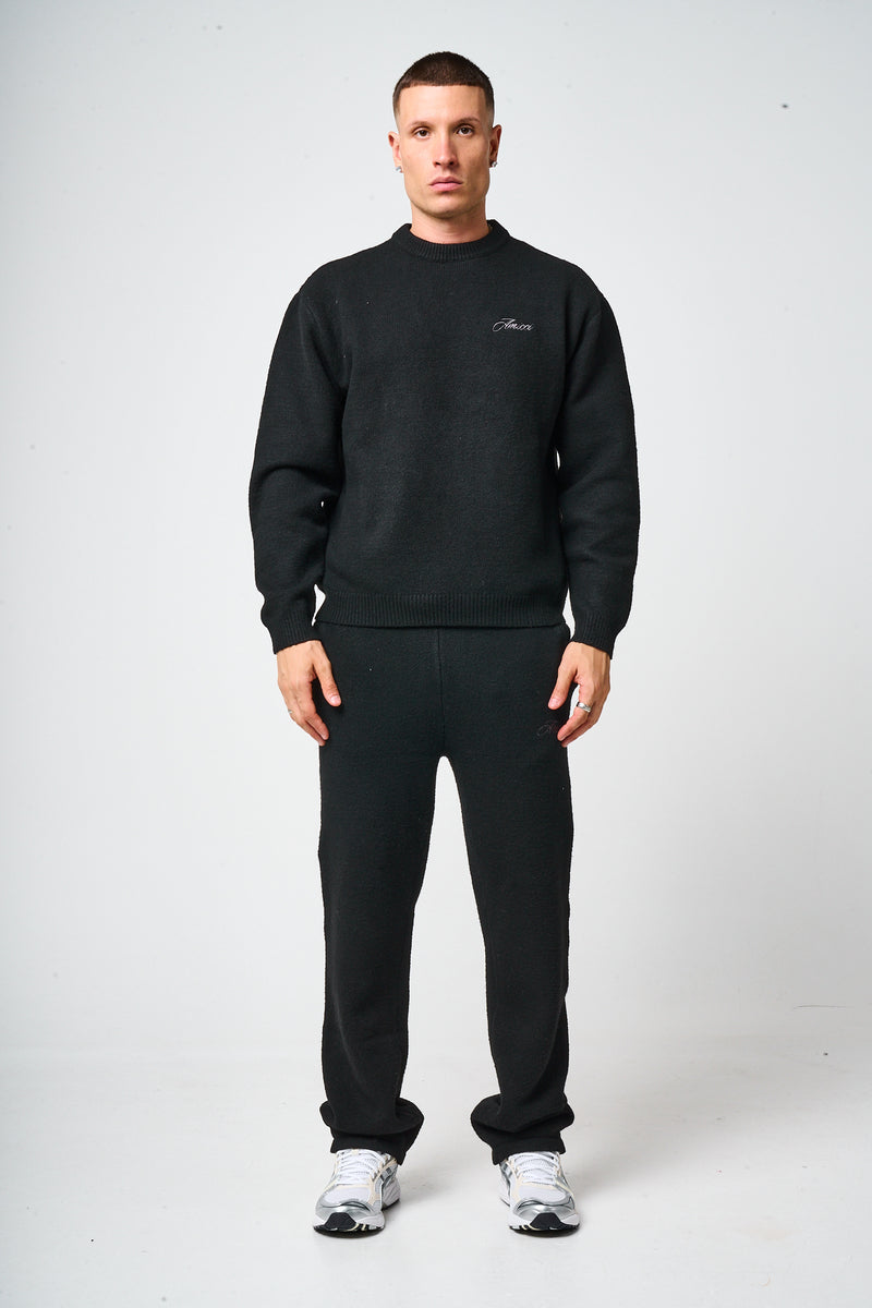 Dexter Black Knitted Joggers