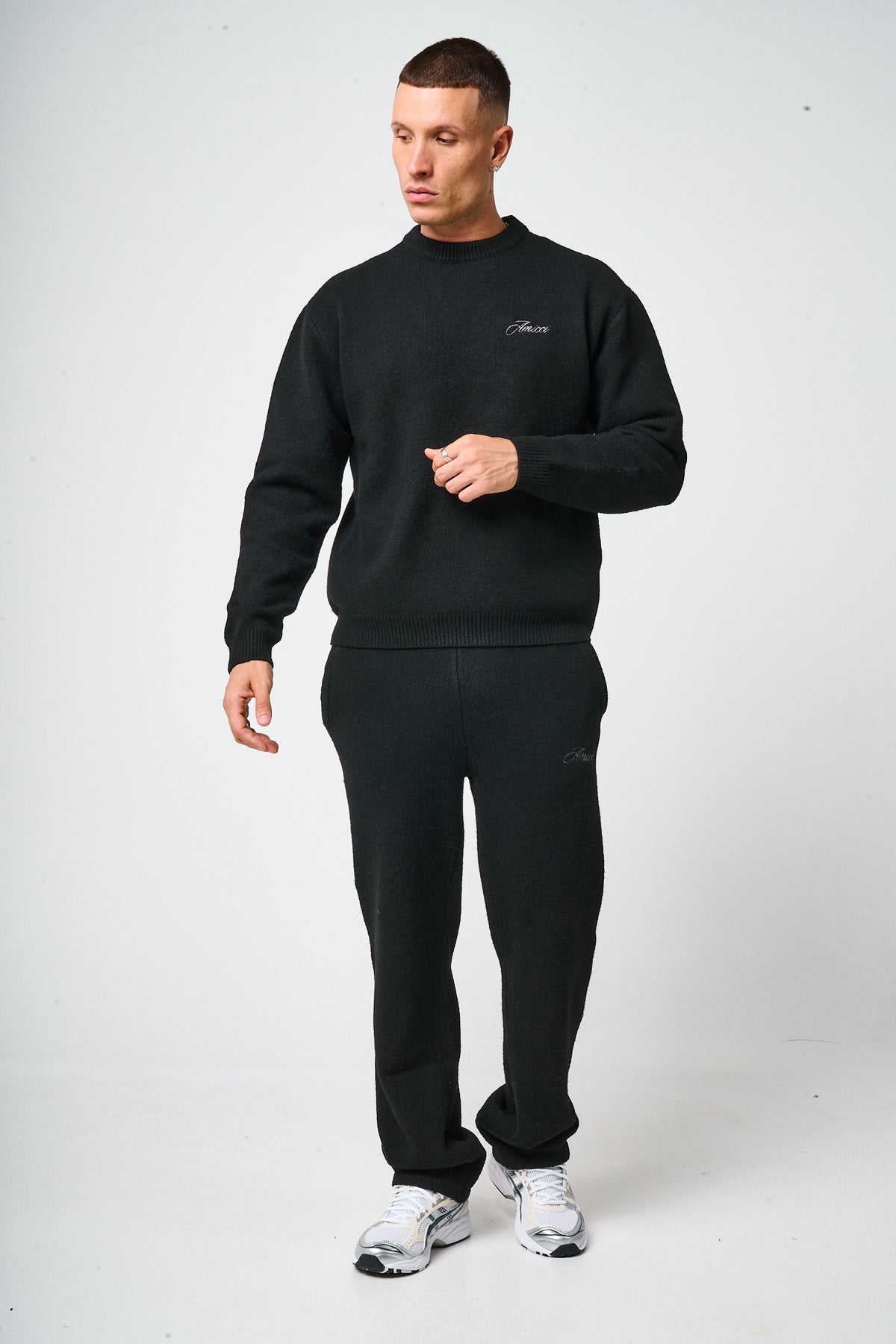 Dexter Black Knitted Joggers